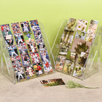 Elevated 5 Tier Clear Acrylic Card Display Stand for Trading Cards, Sports Cards, Greeting Cards, Stickers – Slanted Holder for PSA Slabs, Vendors, Collectors & Retail (5 Tier 1 Pack)