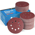 S SATC 5 Inch 8 Hole Hook and Loop Sanding Discs 60 Grit Random Orbit Sandpaper, 150 Pack