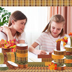 12 Pcs Thanksgiving Washi Tape Plaid Pattern Masking Tape Decorations Thanksgiving Decorative Paper Sticker for Vintage Journals, Planners, DIY Craft Gift Wrapping