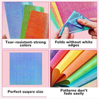 Textured Origami Paper 6x6 Inches - 50 Sheets Durable and tear-resistant with Artistic Patterns - Premium Craft Paper for Beginners & Experts, Ideal for Scrapbooking, Card Making and DIY Crafts