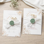 PONATIA Dark Sage Green Wax Seal Stickers - Wedding Seal Stickers, 50 Pcs Self- Adhesive Stickers, Perfect for Invitation Cards, Envelopes, Christmas Cards, Gift Wrapping, Party Menu Décor