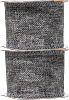 Mandala Crafts Gray Burlap Ribbon 2.5 Inches Wide Jute Ribbons for Crafts - 20 Yds Roll Rustic Burlap Wrap Trim Ribbons for Wreaths Bows Wedding Party Decoration