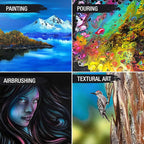 U.S. Art Supply Large Stretched Canvas for Painting 16x16 inch Gallery Depth 1-1/2" Thick, 3-Pack - 12oz Acrylic Gesso Triple Primed, Professional Artist Quality, 100% Cotton - Oil, Pouring Paint