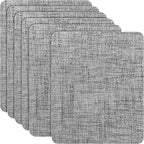 Azobur Coarse Linen Repair Patches, 6 Piece Self-Adhesive Linen Fabric Patches, Multi Color, Can be Used for Linen Sofa Repair and Linen Clothes Repair, Quick Fix Sofa.(Dark Gray)