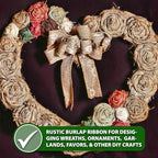 Mandala Crafts Natural Burlap Ribbon 1 Inch Wide Jute Ribbons for Crafts - 20 Yds Roll Rustic Burlap Wrap Trim Ribbons for Wreaths Bows Wedding Party Decoration