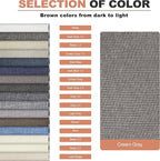 KING MOUNTAIN Fine Linen Repair Patches, Self-Adhesive Linen Fabric Patches, 12X40 inch Extra Size, Multi Color, Can be Used for Linen Sofa Repair and Linen Clothes Repair(12" x 40",Cream-Gray)