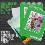 U.S. Art Supply 9x12 Premium Heavy-Weight Acrylic Painting Paper Pad, 246lb (400gsm), 2 Pack, 12 Sheets, Spiral Bound, for Acrylic Paint