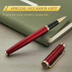 BEILUNER Luxury Rollerball Pen,24K Gold Trim,Noble and Elegant Designs,Schneider Ink Refill, Best Roller Ball Pen Gift Set for Men & Women, Professional, Executive Office, Nice Pens