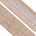 Mandala Crafts Burlap and Lace Ribbon 3 Inches Wide Jute Ribbons for Crafts - 20 Yds Roll Rustic Burlap Wrap Trim Ribbons for Wreaths Bows Wedding Party
