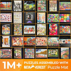 The Original Newverest Jigsaw Puzzle Mat Roll Up, Silver, 46” x 26” Portable Keeper Up to 1500 Pieces with Non-Slip Rubber Bottom & Smooth Top + 3 Puzzle Sorting Trays & Travel-Friendly Storage Bag