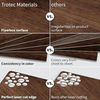 Trotec TroLase | 12"x12"x1/16", 8 Pcs | English Walnut/White | 2 Ply | Modified Acrylic | Laser Engraving Double Color Plastic Sheet | Engraving Blanks for Laser, Saw, Guillotine | Made in USA