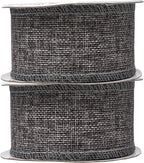 Mandala Crafts Gray Burlap Ribbon 2 Inches Wide Jute Ribbons for Crafts - 20 Yds Roll Rustic Burlap Wrap Trim Ribbons for Wreaths Bows Wedding Party Decoration
