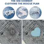 Denim Patches for Inside Jeans - Iron On Patches for Jeans - Jeans Patch for Repairing Pant Holes and Covering Imperfections, 6 Colors, Each Piece Measures 4 in x 8.9 in