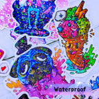 36 Sheets Holographic Sticker Paper 8.5" x11'' Waterproof Clear Vinyl Sticker Sheets Self-Adhesive Rainbow Overlay Sheets with 4 Styles Mixed