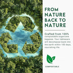 100% Compostable Oval Paper Plates 12 inch Bulk 100 Count, Heavy Duty Large Disposable Plates, Eco-Renewable Sugarcane Pulp Plates for Party,Dinner& Daily Use, White