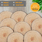 Wood Slices in Mesh Bag for Crafts DIY Projects Rustic Wedding Decorations Ornaments Coasters Tags Home Decor (Natural)