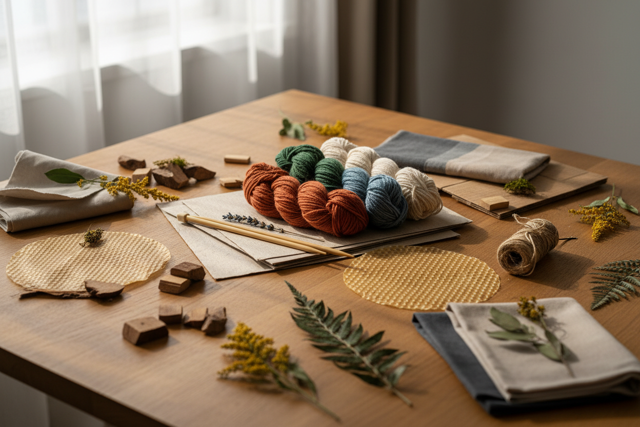 Eco-Friendly Options: Sustainable materials for environmentally conscious crafters. (make it real photo)