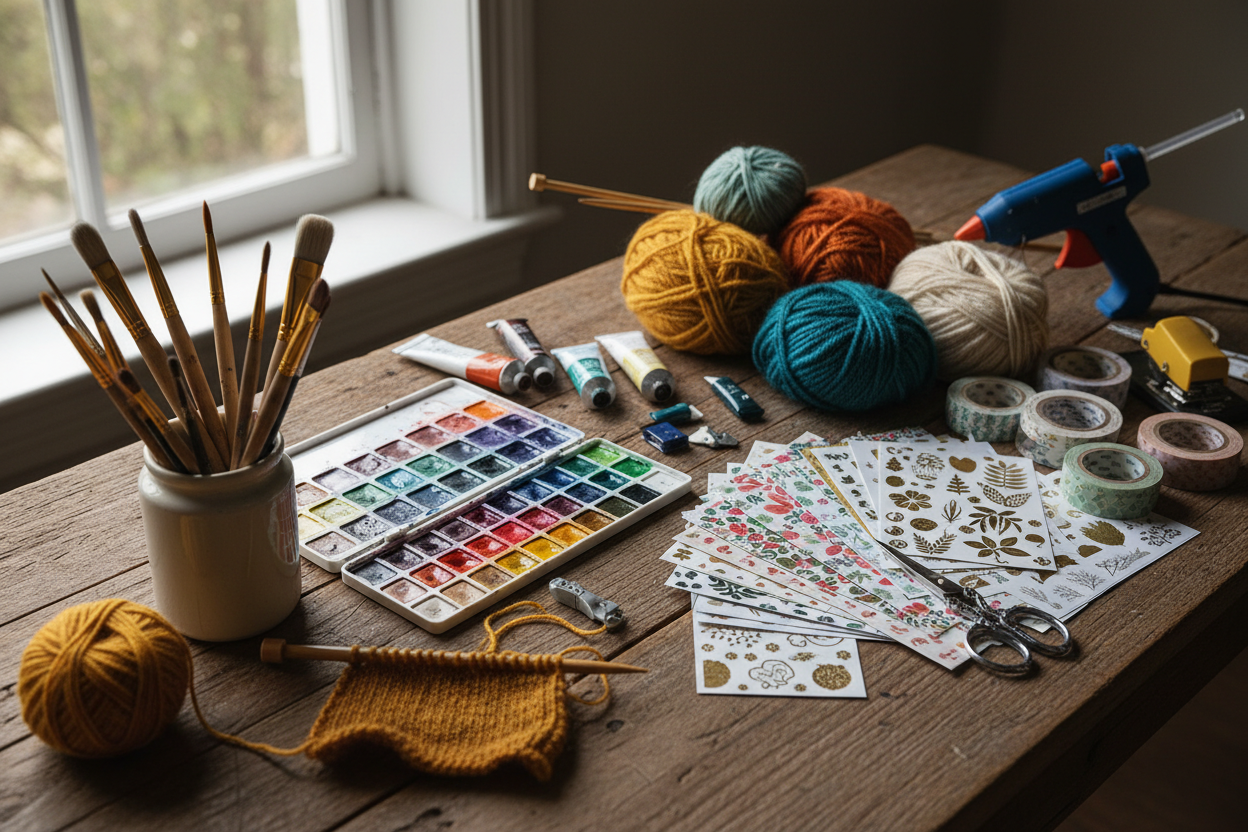 Whether you are painting, knitting, scrapbooking, or exploring a new craft, our collection is designed to bring out the best in your creative journey. Each product is carefully selected to ensure durability, aesthetic beauty, and ease of use, helping hobbyists of all skill levels craft with confidence. (make it real photo)